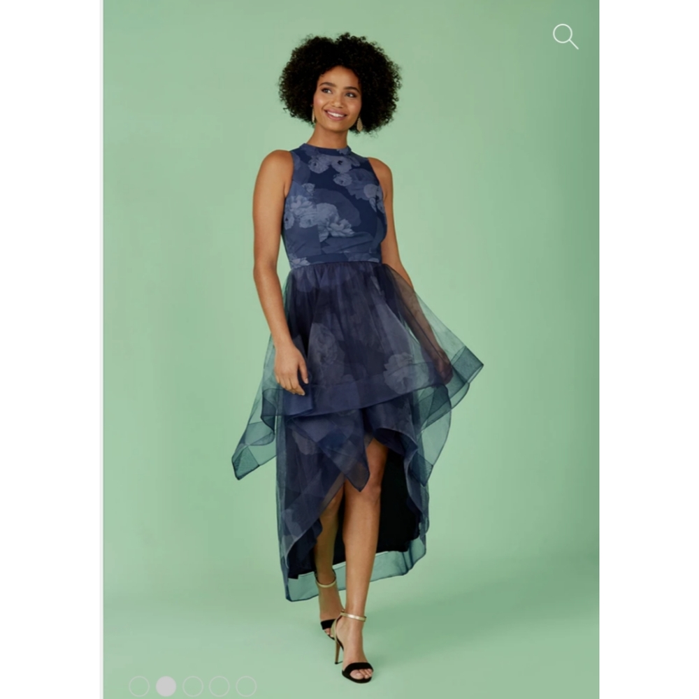 Brand New/Never Worn! Chi Chi London Blue Floral Gala/Ball Gown Size 8